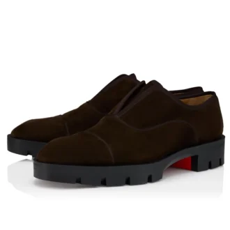Alpha Lion – Pantofi Oxford – Piele de vițel inversată – Cafe – Bărbați