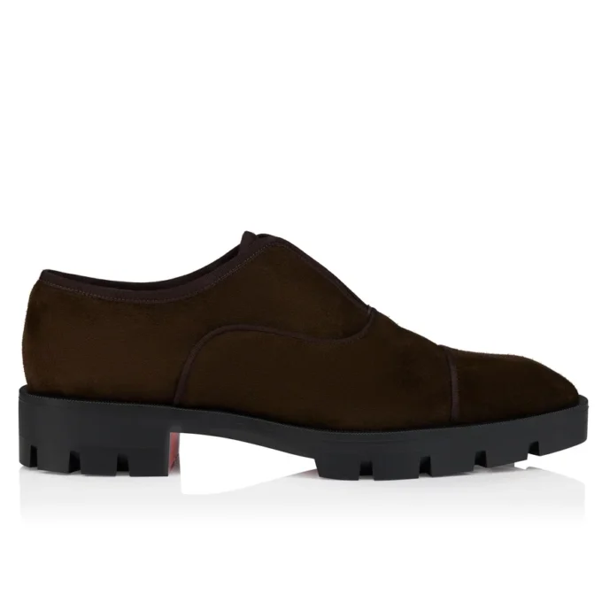 Alpha Lion – Pantofi Oxford – Piele de vițel inversată – Cafe – Bărbați