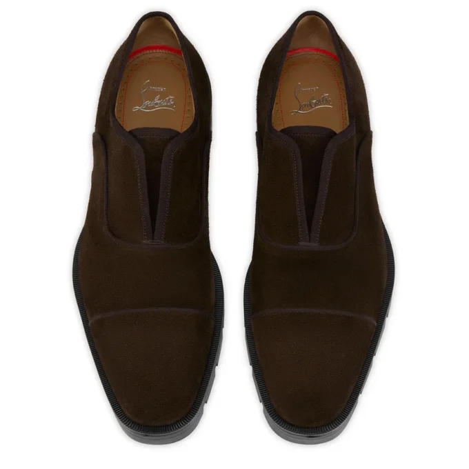 Alpha Lion – Pantofi Oxford – Piele de vițel inversată – Cafe – Bărbați