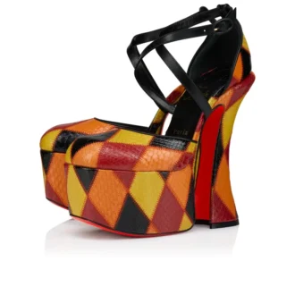 Aquadorcet – Pantofi cu barete de 160 mm – Piele de șarpe de apă în patchwork – Palio, Negru – Femei Aquadorcet – Pantofi cu barete de 160 mm – Piele de șarpe de apă în patchwork – Palio, Negru – Femei