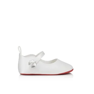 Baby Love Chick Strass – Balerini – Satin creponat și strasuri – Bianco – Bebeluși