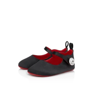 Baby Love Chick Strass – Balerini – Satin creponat și strasuri – Negru – Baby