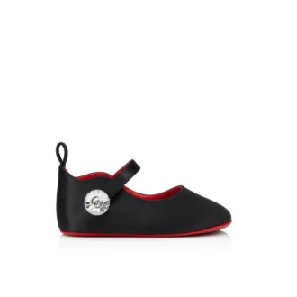 Baby Love Chick Strass – Balerini – Satin creponat și strasuri – Negru – Baby