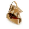 Baggy Small – Geantă de umăr – Piele de vițel și lână de oaie în formă de diamant – Bej