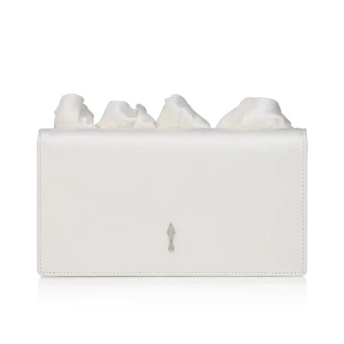 Bettina – Clutch – Crep satinat – Bianco