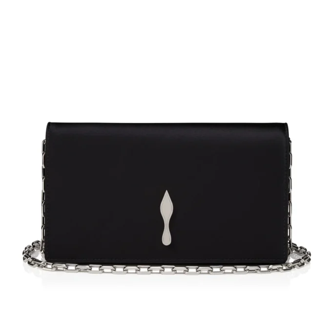 Bettina – Clutch – Crep satinat – Negru