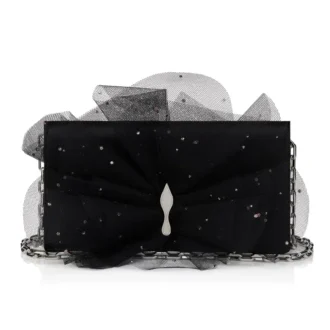 Bettina – Clutch – Crep satinat – Negru