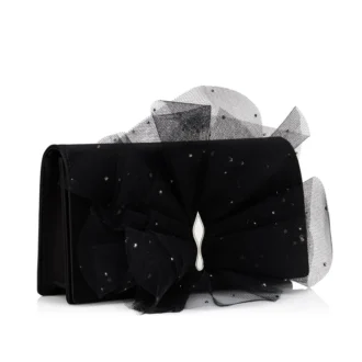 Bettina – Clutch – Crep satinat – Negru