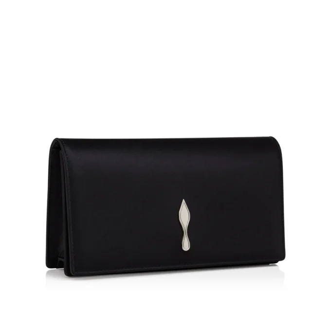 Bettina – Clutch – Crep satinat – Negru