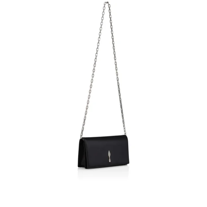 Bettina – Clutch – Crep satinat – Negru