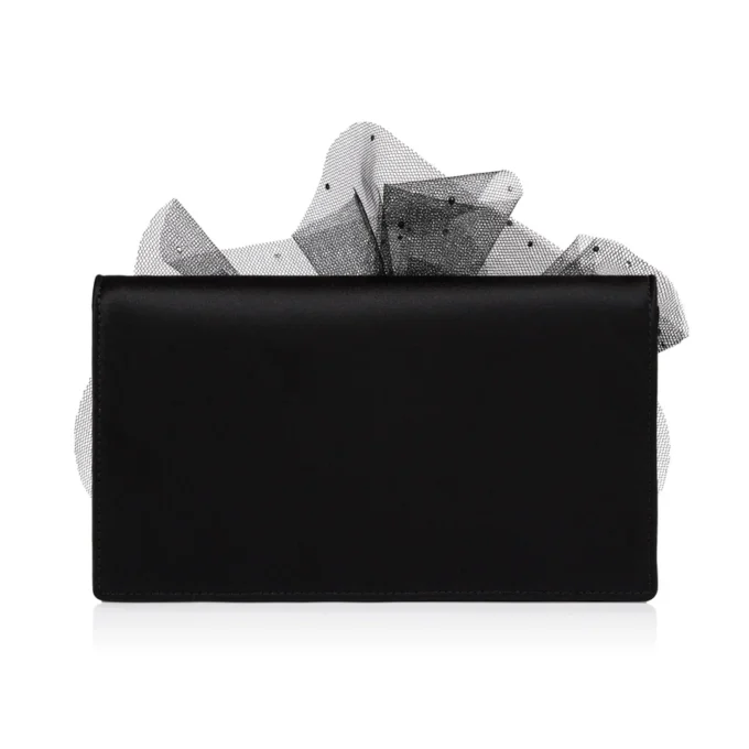 Bettina – Clutch – Crep satinat – Negru