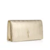 Bettina – Clutch – Piele de miel nappa laminată în formă de diamant – Platine deschis