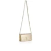 Bettina – Clutch – Piele de miel nappa laminată în formă de diamant – Platine deschis