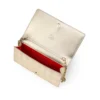 Bettina – Clutch – Piele de miel nappa laminată în formă de diamant – Platine deschis
