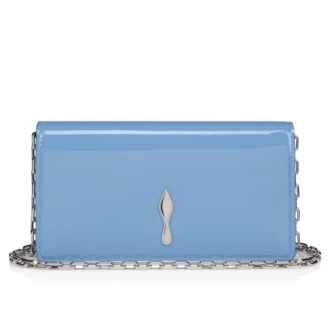 Bettina – Clutch – Piele de vițel lăcuită – Ceruleo