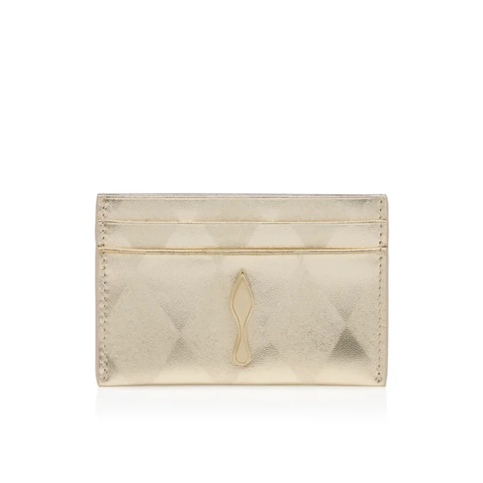 Bettina – Portcard – Piele de miel nappa laminată în formă de diamant – Platine deschis