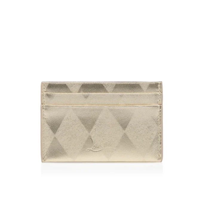 Bettina – Portcard – Piele de miel nappa laminată în formă de diamant – Platine deschis