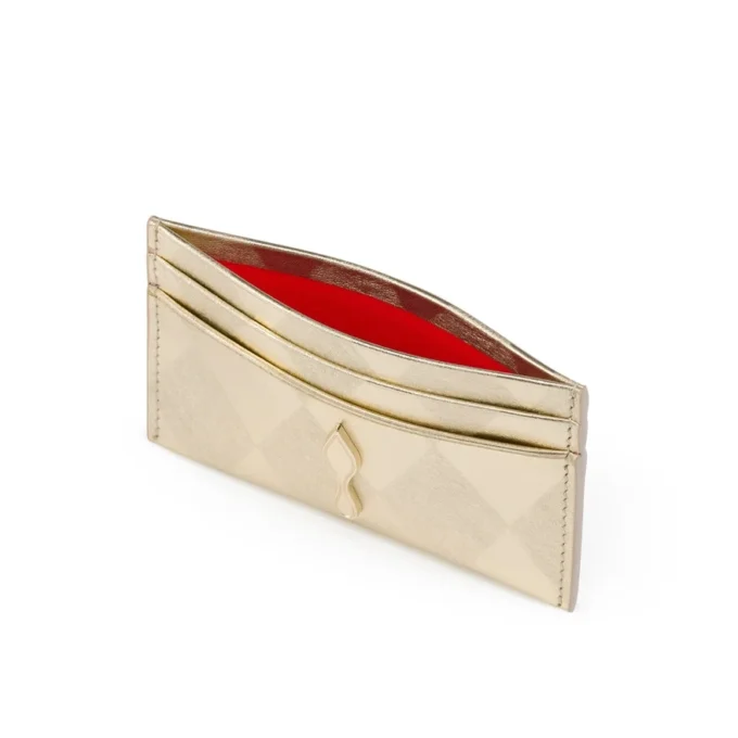 Bettina – Portcard – Piele de miel nappa laminată în formă de diamant – Platine deschis