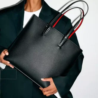 Cabata – Gență Tote – Piele de vițel granulată – Negru