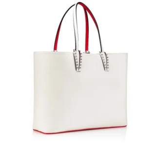 Cabata Large – Gență Tote – Piele de vițel și ținte – Bianco