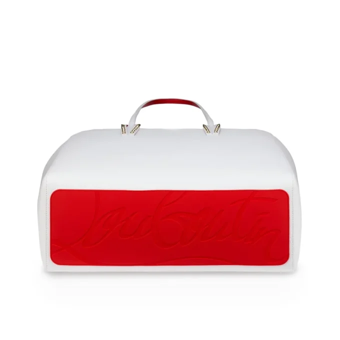 Cabata Large – Gență Tote – Piele de vițel și ținte – Bianco
