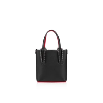 Cabata Mini – Geantă tote – Piele de vițel și ținte – Negru
