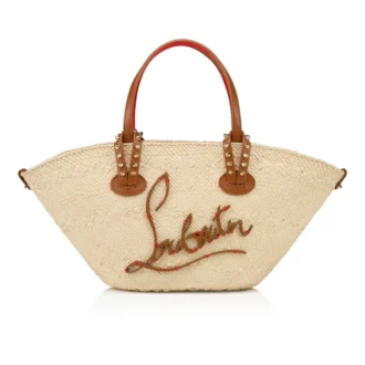 Cabata Mini – Gență Tote – Rafie și piele de vițel – Natural