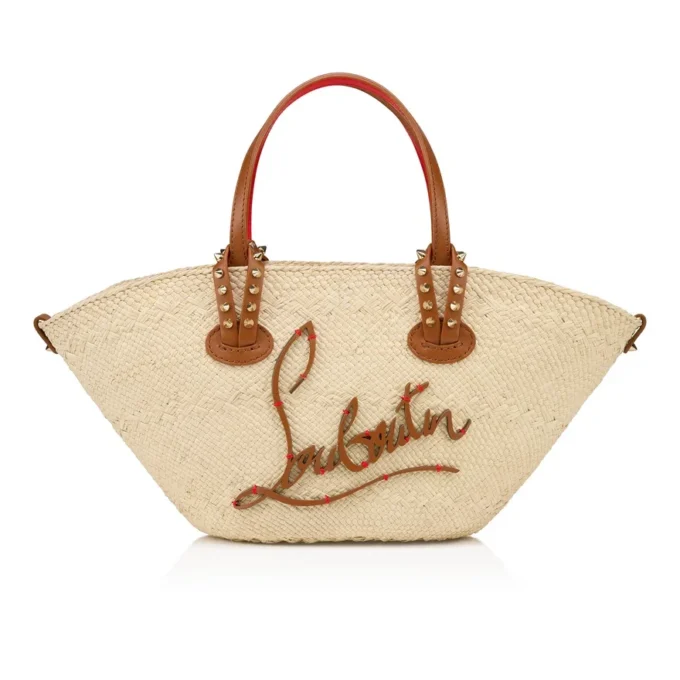 Cabata Mini – Gență Tote – Rafie și piele de vițel – Natural