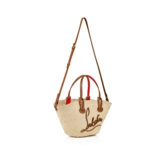 Cabata Mini – Gență Tote – Rafie și piele de vițel – Natural