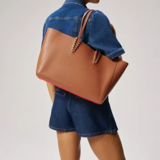 Cabata Small – Gență Tote – Piele de vițel granată – Cuoio