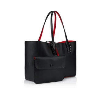 Cabata Small – Gență Tote – Piele de vițel și ținte – Negru