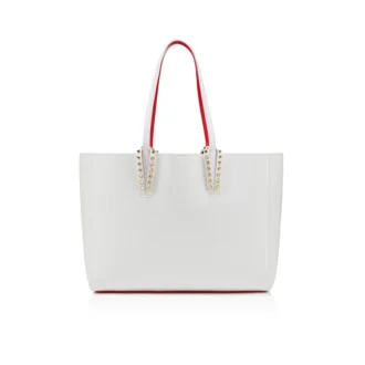 Cabata Small – Gență Tote – Piele de vițel moale și ținte – Bianco