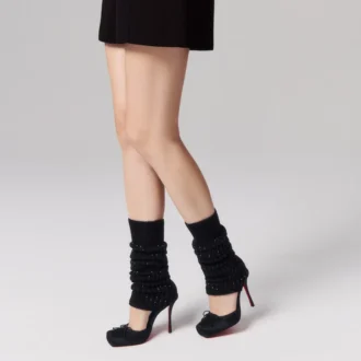 Cassia Annmac – Pantofi cu toc de 100 mm – Satin creponat și plasă – Negru – Femei Cassia Annmac – Pantofi cu toc de 100 mm – Satin creponat și plasă – Negru – Femei