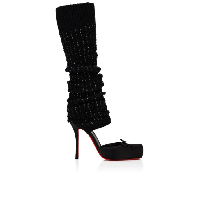 Cassia Annmac – Pantofi cu toc de 100 mm – Satin creponat și plasă – Negru – Femei Cassia Annmac – Pantofi cu toc de 100 mm – Satin creponat și plasă – Negru – Femei