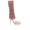 Cassia Annmac – Pantofi cu toc de 100 mm – Satin creponat și plasă – Poupee – Femei Cassia Annmac – Pantofi cu toc de 100 mm – Satin creponat și plasă – Poupee – Femei