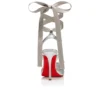Cassia cu șireturi – Pantofi cu toc de 100 mm și curele – Piele de miel nappa laminată – Argintiu – Femei