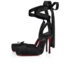 Cassia cu șireturi – Pantofi cu toc stiletto de 100 mm – Satin creponat – Negru – Femei