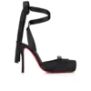 Cassia cu șireturi – Pantofi cu toc stiletto de 100 mm – Satin creponat – Negru – Femei