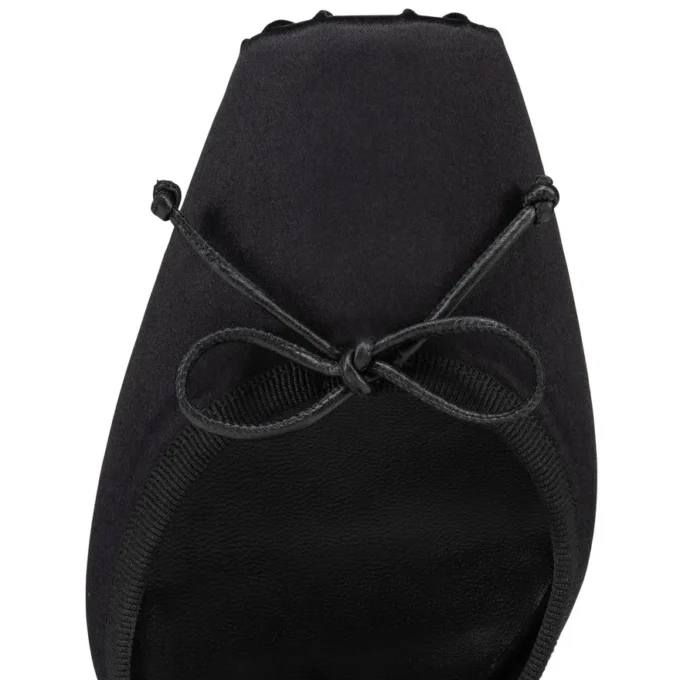 Cassia cu șireturi – Pantofi cu toc stiletto de 100 mm – Satin creponat – Negru – Femei