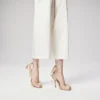 Cassia cu șireturi – Pantofi cu toc stiletto de 100 mm – Satin creponat – Nude 1 – Femei