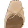 Cassia cu șireturi – Pantofi cu toc stiletto de 100 mm – Satin creponat – Nude 1 – Femei
