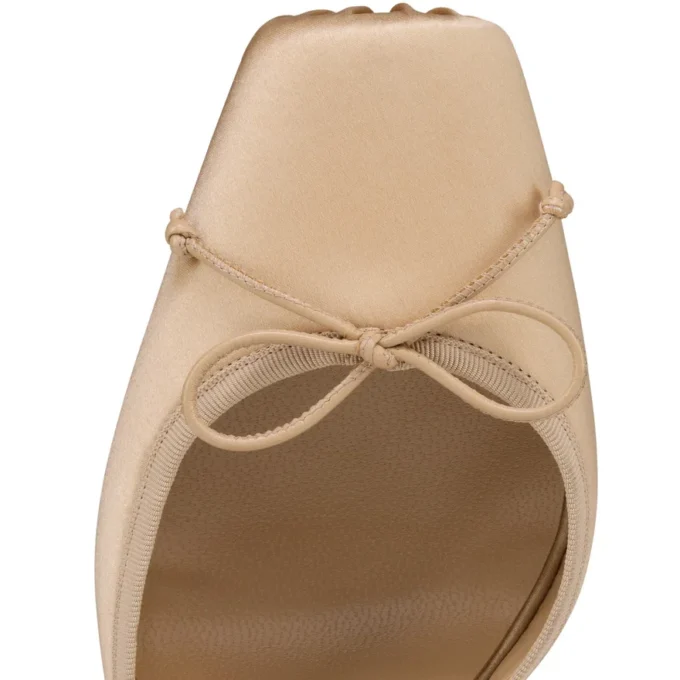 Cassia cu șireturi – Pantofi cu toc stiletto de 100 mm – Satin creponat – Nude 1 – Femei