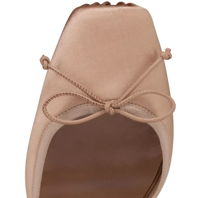 Cassia cu șireturi – Pantofi cu toc stiletto de 100 mm – Satin creponat – Nude 2 – Femei