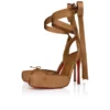Cassia cu șireturi – Pantofi cu toc stiletto de 100 mm – Satin creponat – Nude 4 – Femei