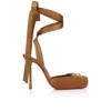 Cassia cu șireturi – Pantofi cu toc stiletto de 100 mm – Satin creponat – Nude 4 – Femei