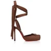 Cassia cu șireturi – Pantofi cu toc stiletto de 100 mm – Satin creponat – Nude 8 – Femei