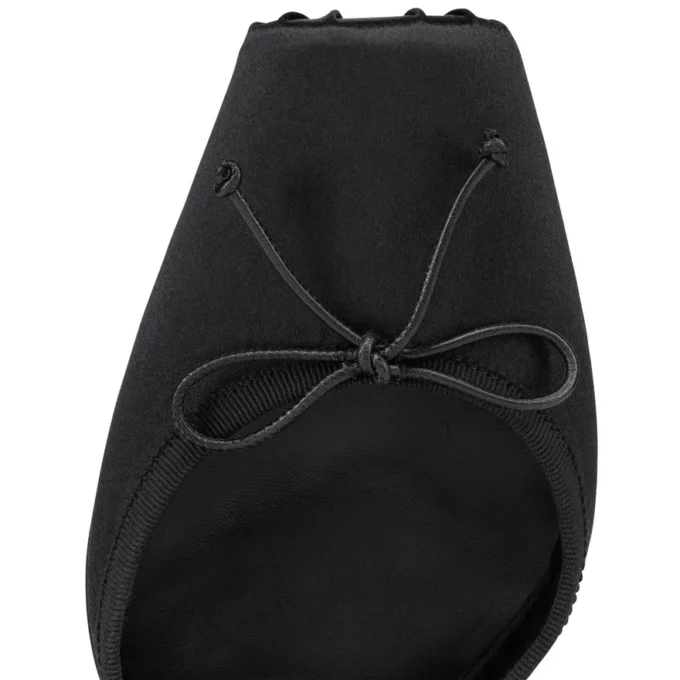 Cassia Lace up Alta – Pantofi cu barete de 160 mm – Satin creponat – Negru – Femei