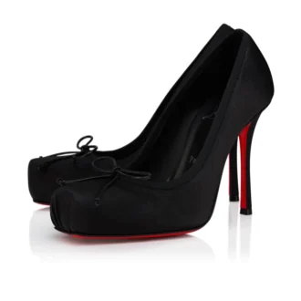 Cassia Nodo – Pantofi cu toc de 100 mm – Satin creponat – Negru – Femei