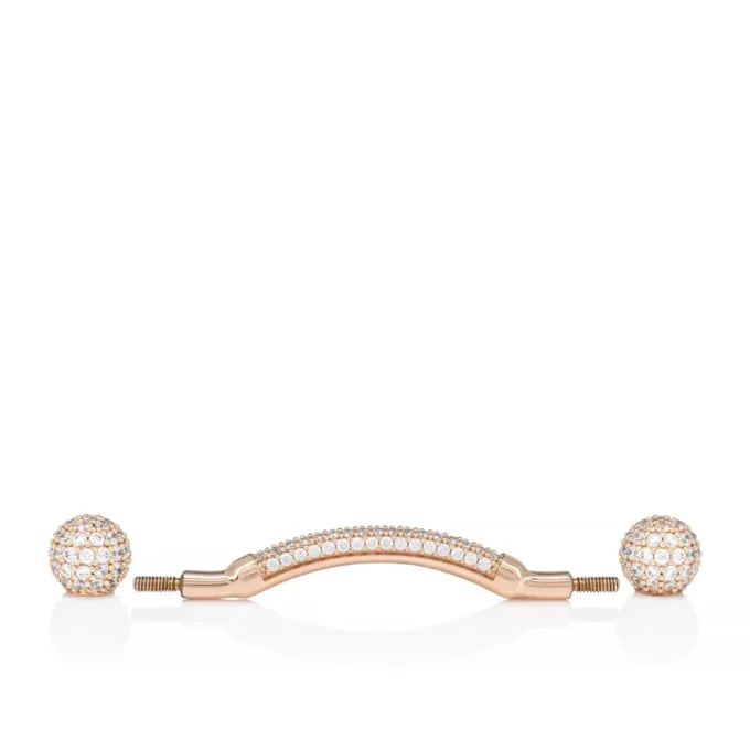 Chambelink Strass – Bijuterii pentru pantofi – Metal și stras – Aur roz