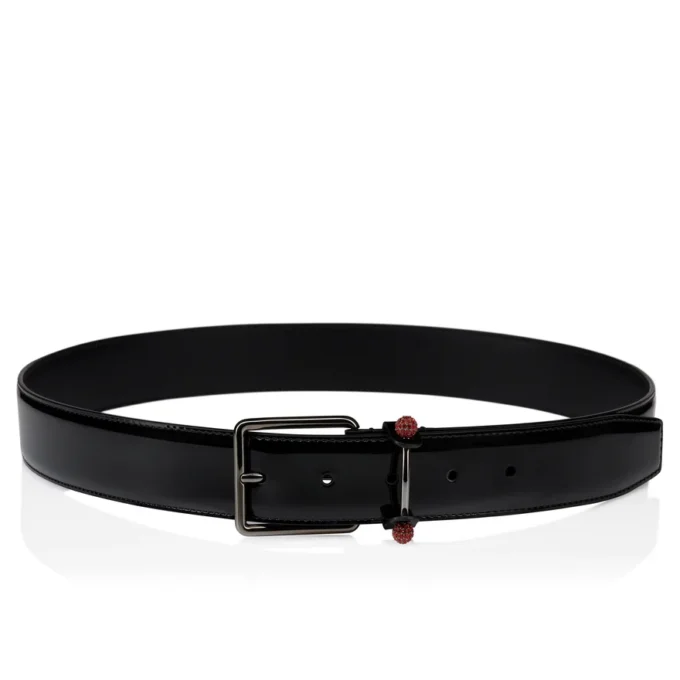 Chambeliss – Curelă – Piele de vițel lăcuită și strasuri – Negru Chambeliss – Curelă – Piele de vițel lăcuită și strasuri – Negru